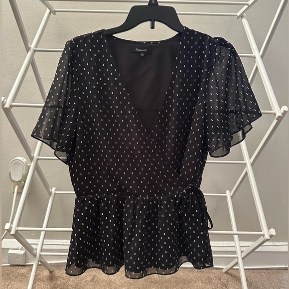 MADEWELL POLKA DOT WRAP TOP - Picture 1 of 5